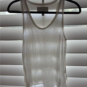Brochu Walker Cream‎ Ribbed Sleeveless Tank Top